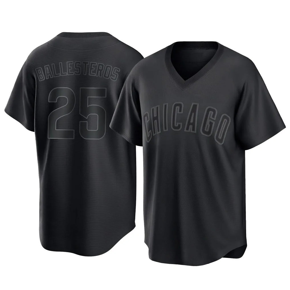 Crovyle C.Cubs #25 Mois¨¦s Ballesteros Player Black T-shirt Home Game Stitched Jerseys