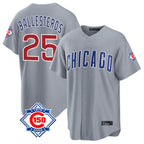 Crovyle C.Cubs #25 Mois¨¦s Ballesteros Player Gray 150th Anniversary Home Game Stitched Jerseys