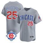 Crovyle C.Cubs #25 Mois¨¦s Ballesteros Player Gray Road 150th Anniversary Limited Home Stitched Jerseys