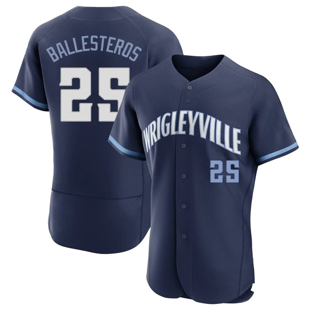 Crovyle C.Cubs #25 Mois¨¦s Ballesteros Player Navy City Connect Limited Elite Home Stitched Jerseys
