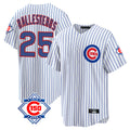 Crovyle C.Cubs #25 Mois¨¦s Ballesteros Player White 150th Anniversary Home Game Stitched Jerseys