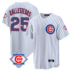 Crovyle C.Cubs #25 Mois¨¦s Ballesteros Player White 150th Anniversary Home Game Stitched Jerseys