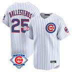 Crovyle C.Cubs #25 Mois¨¦s Ballesteros Player White 150th Anniversary Limited Home Game Stitched Jerseys