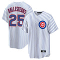 Crovyle C.Cubs #25 Mois¨¦s Ballesteros Player White Game Home Stitched Jerseys
