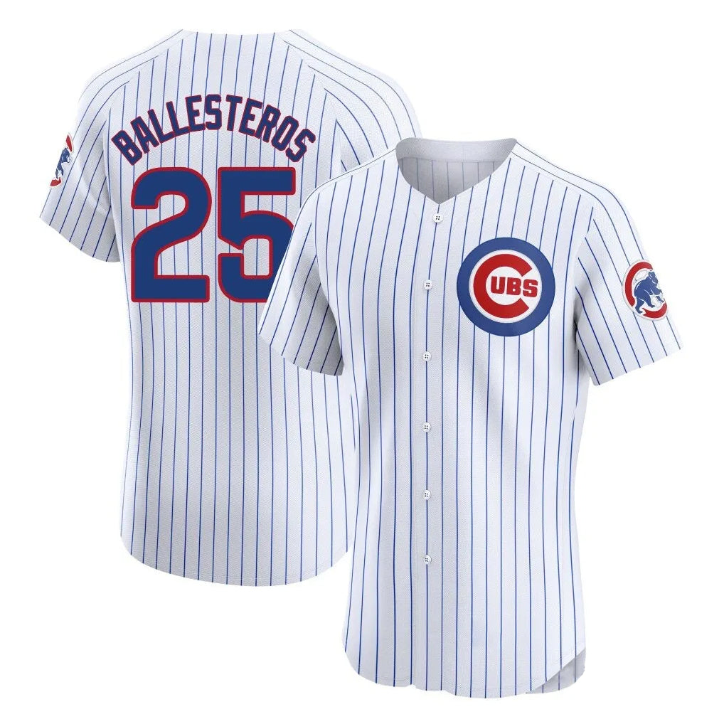 Crovyle C.Cubs #25 Mois¨¦s Ballesteros Player White Limited Elite Home Game Stitched Jerseys