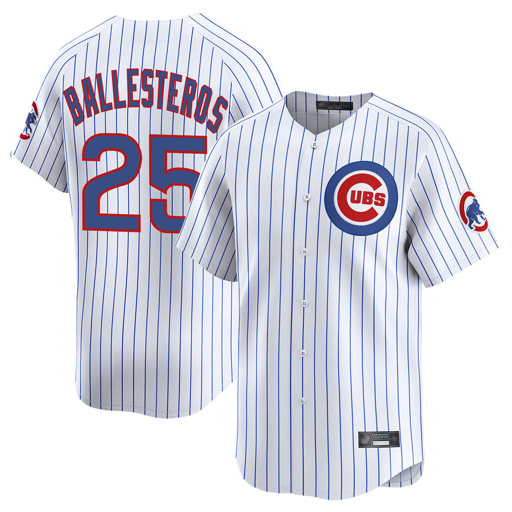 Crovyle C.Cubs #25 Mois¨¦s Ballesteros Player White Limited Home Game Stitched Jerseys