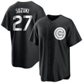 Crovyle C.Cubs #27 Seiya Suzuki Player Black Game Stitched Jerseys