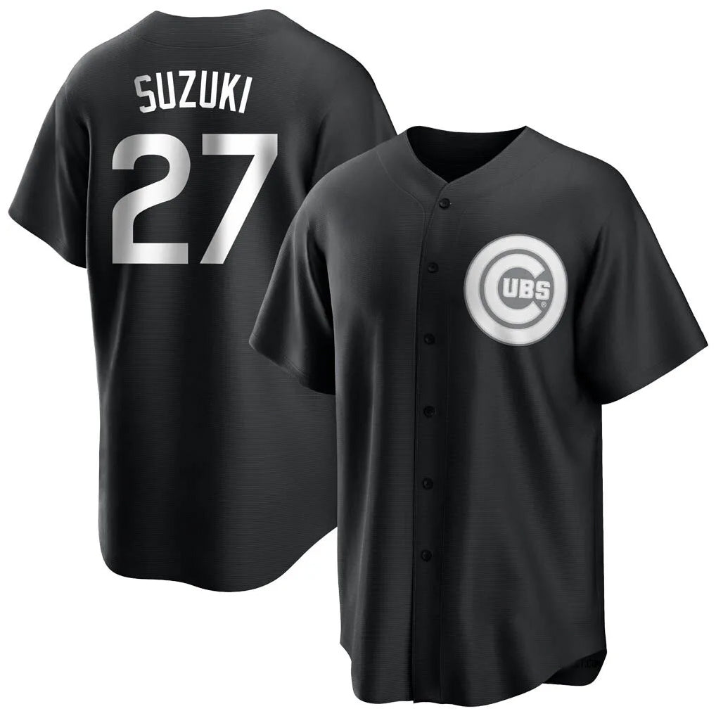 Crovyle C.Cubs #27 Seiya Suzuki Player Black Game Stitched Jerseys