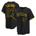 Crovyle C.Cubs #27 Seiya Suzuki Player Black Snake Skin City Game Stitched Jerseys