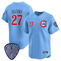 Crovyle C.Cubs #27 Seiya Suzuki Player Blue Vapor Premier Limited Home Stitched Jerseys