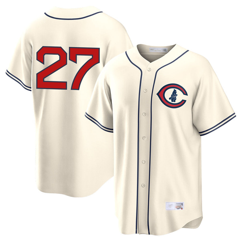 Crovyle C.Cubs #27 Seiya Suzuki Player Cream Field of Dreams Home Game Stitched Jerseys