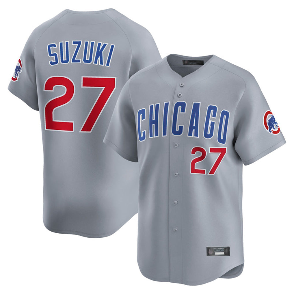 Crovyle C.Cubs #27 Seiya Suzuki Player Gray Road Limited Home Stitched Jerseys