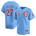 Crovyle C.Cubs #27 Seiya Suzuki Player Light Blue Limited Home Stitched Jerseys