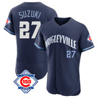 Crovyle C.Cubs #27 Seiya Suzuki Player Navy City Connect 150th Anniversary Limited Elite Home Stitched Jerseys