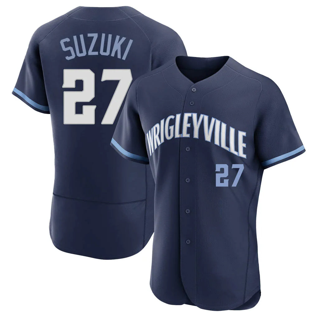 Crovyle C.Cubs #27 Seiya Suzuki Player Navy City Connect Limited Elite Home Stitched Jerseys