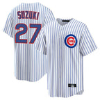 Crovyle C.Cubs #27 Seiya Suzuki Player White Game Home Stitched Jerseys