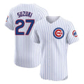 Crovyle C.Cubs #27 Seiya Suzuki Player White Limited Elite Home Game Stitched Jerseys