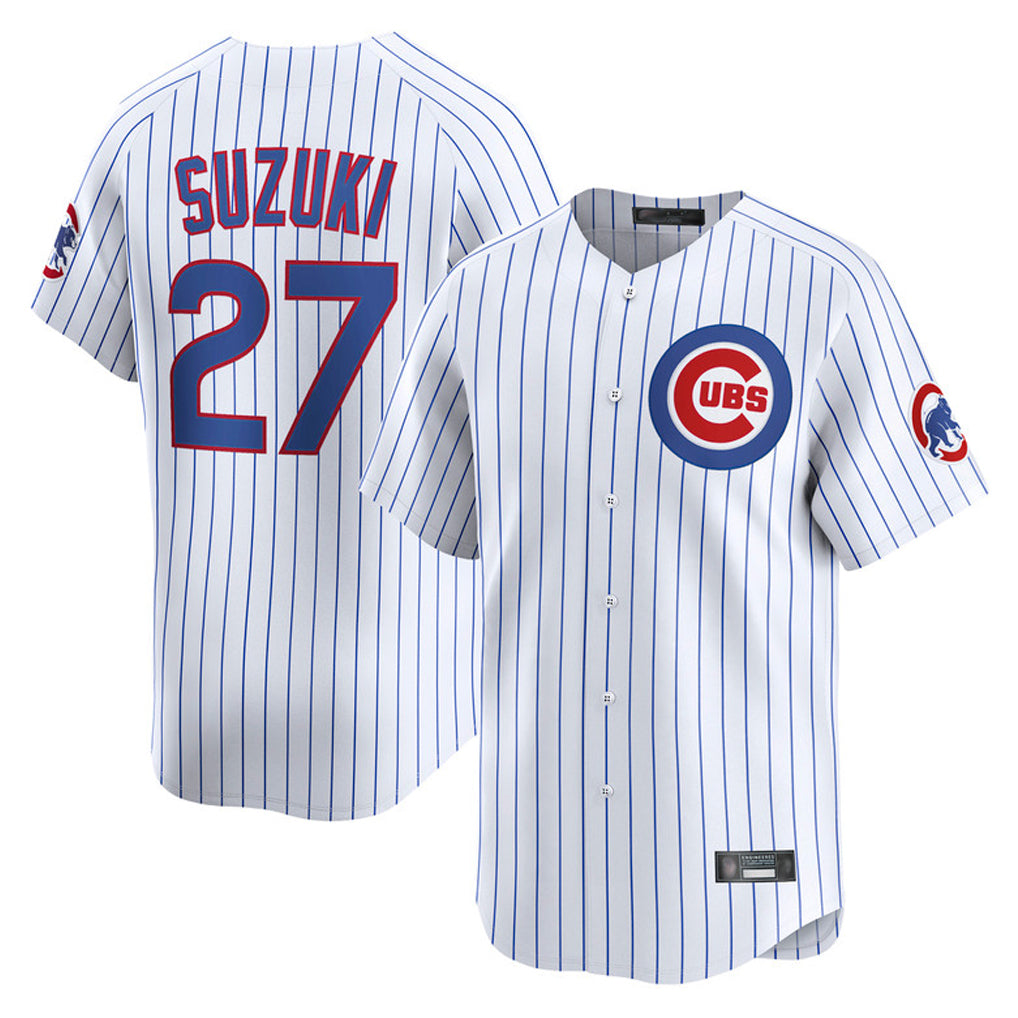 Crovyle C.Cubs #27 Seiya Suzuki Player White Limited Home Game Stitched Jerseys