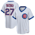 Crovyle C.Cubs #27 Seiya Suzuki Player White T-shirt Cooperstown Collection Limited Stitched Jerseys