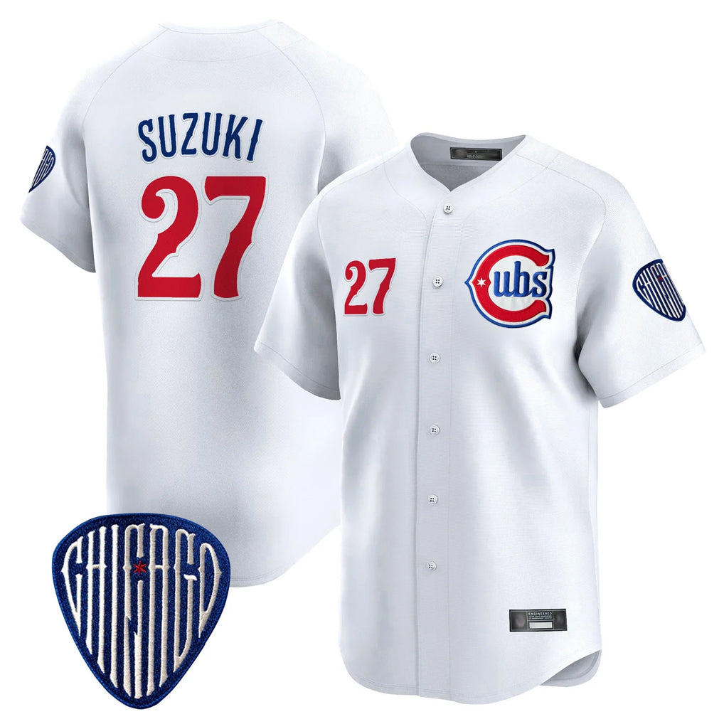 Crovyle C.Cubs #27 Seiya Suzuki Player White Vapor Premier Limited Home Stitched Jerseys