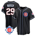 Crovyle C.Cubs #29 Michael Busch Player Black Fashion Out Game Stitched Jerseys