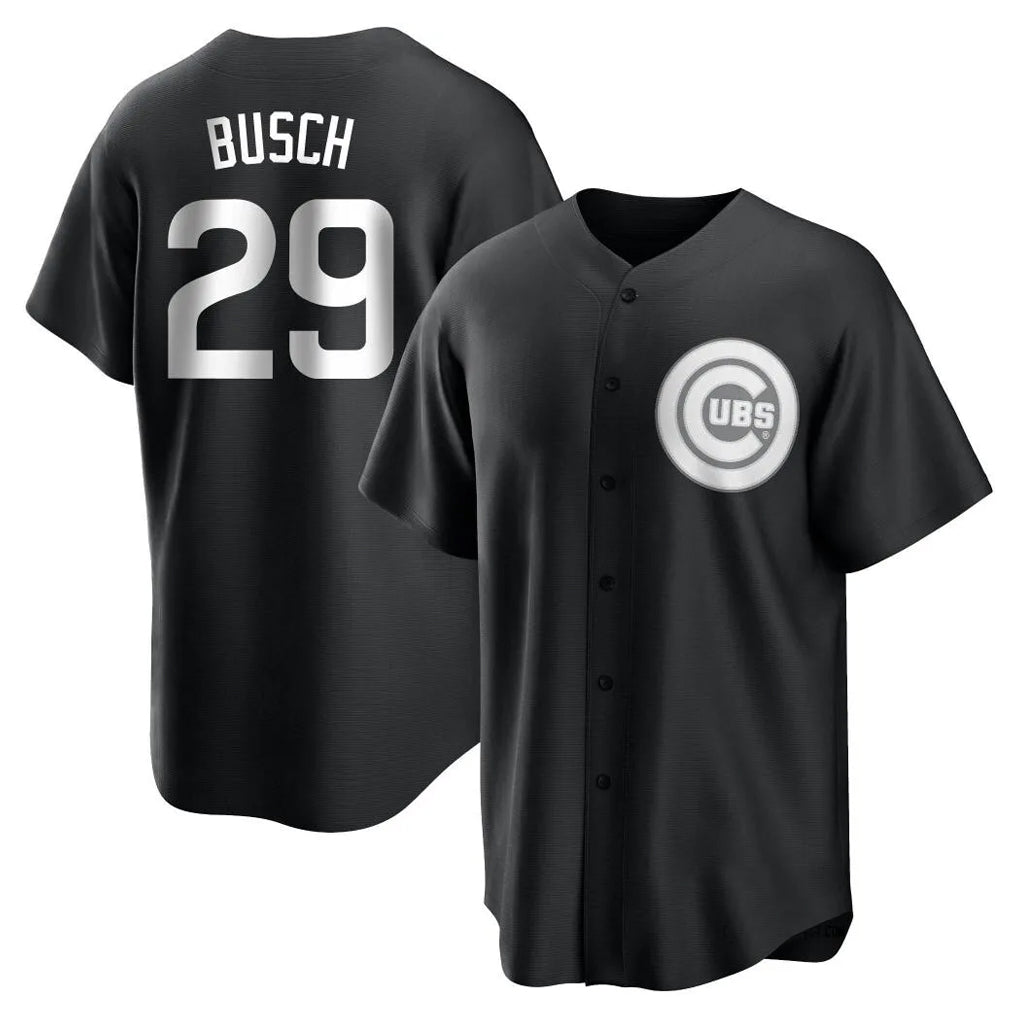 Crovyle C.Cubs #29 Michael Busch Player Black Game Stitched Jerseys