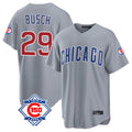 Crovyle C.Cubs #29 Michael Busch Player Gray 150th Anniversary Home Game Stitched Jerseys