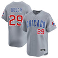 Crovyle C.Cubs #29 Michael Busch Player Gray Road Limited Home Stitched Jerseys