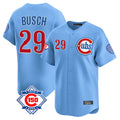 Crovyle C.Cubs #29 Michael Busch Player Light Blue 150th Anniversary Limited Home Stitched Jerseys