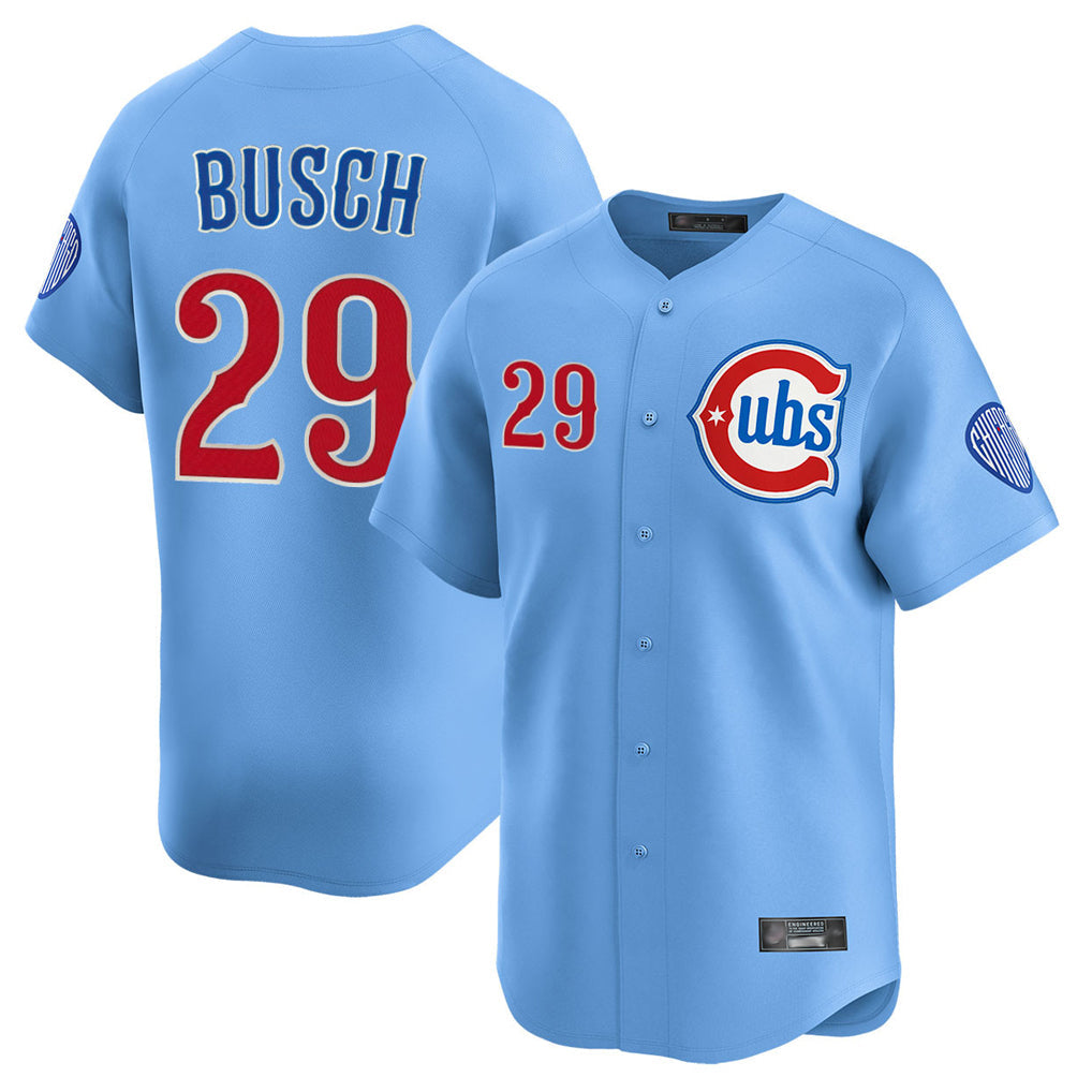 Crovyle C.Cubs #29 Michael Busch Player Light Blue Limited Home Stitched Jerseys