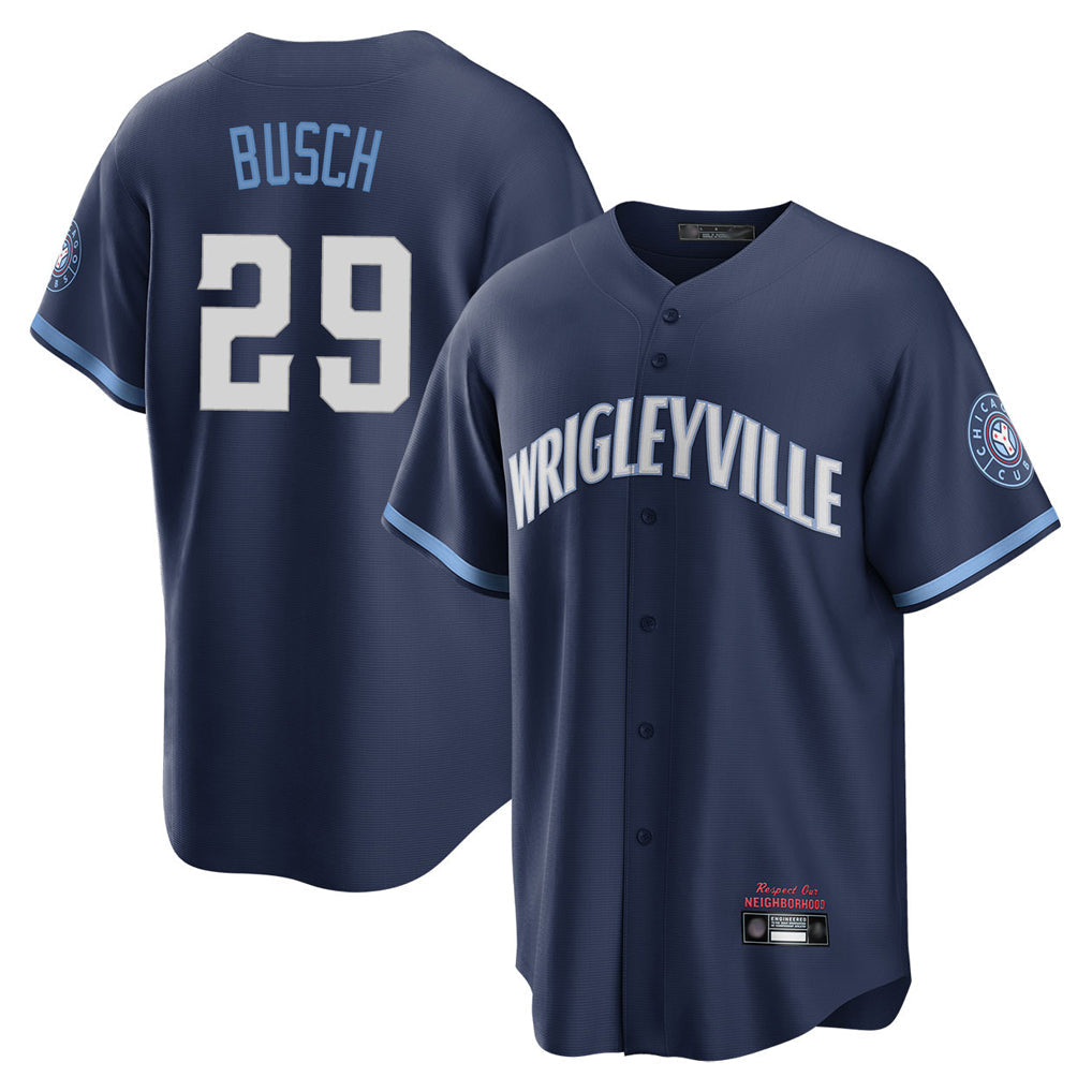 Crovyle C.Cubs #29 Michael Busch Player Navy City Connect Home Game Stitched Jerseys
