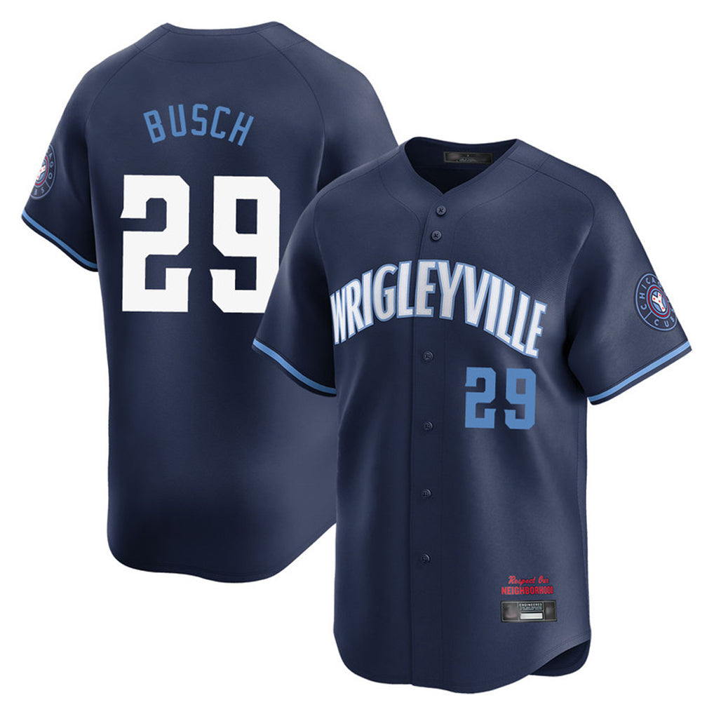 Crovyle C.Cubs #29 Michael Busch Player Navy City Connect Limited Home Stitched Jerseys