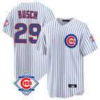 Crovyle C.Cubs #29 Michael Busch Player White 150th Anniversary Home Game Stitched Jerseys