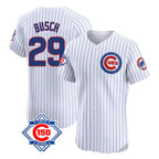 Crovyle C.Cubs #29 Michael Busch Player White 150th Anniversary Limited Elite Home Game Stitched Jerseys