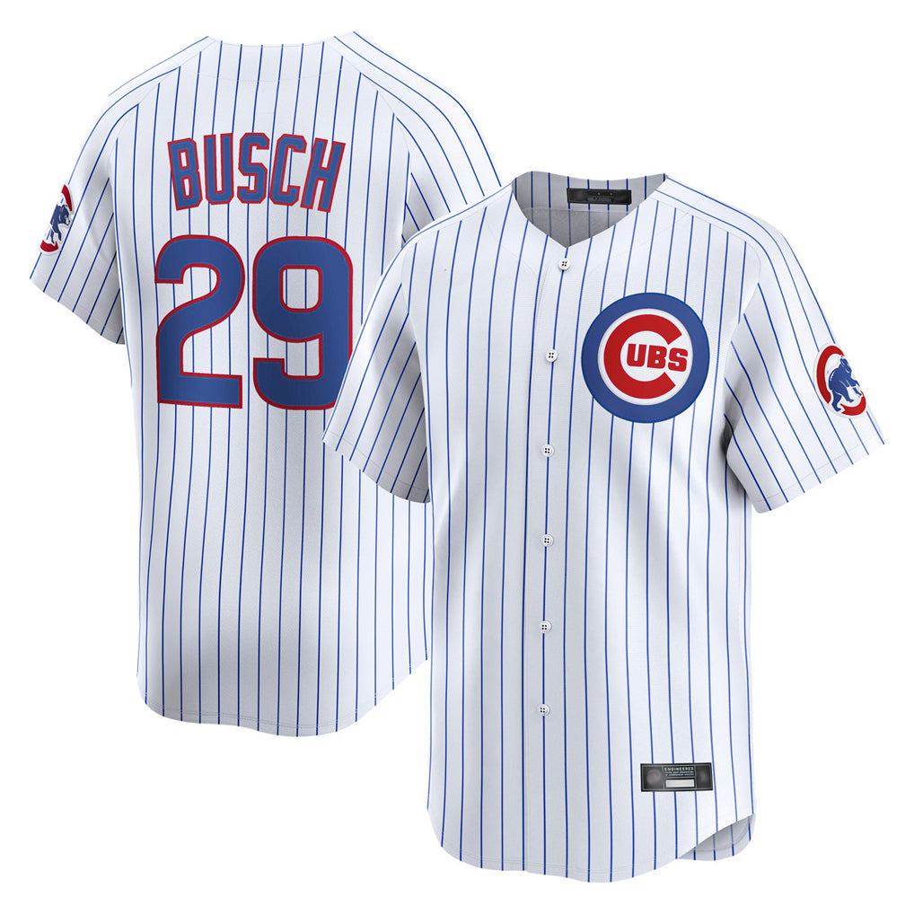 Crovyle C.Cubs #29 Michael Busch Player White Limited Home Game Stitched Jerseys