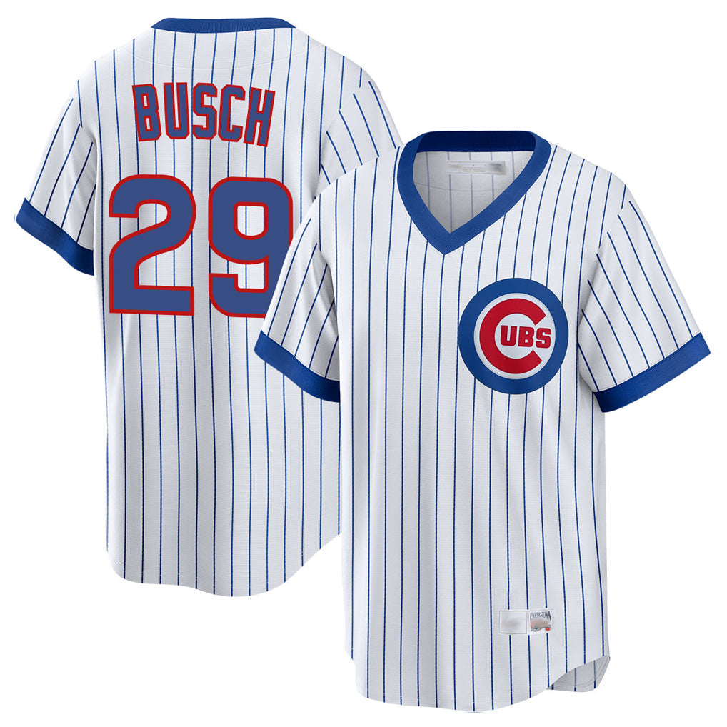 Crovyle C.Cubs #29 Michael Busch Player White T-shirt Cooperstown Collection Limited Stitched Jerseys
