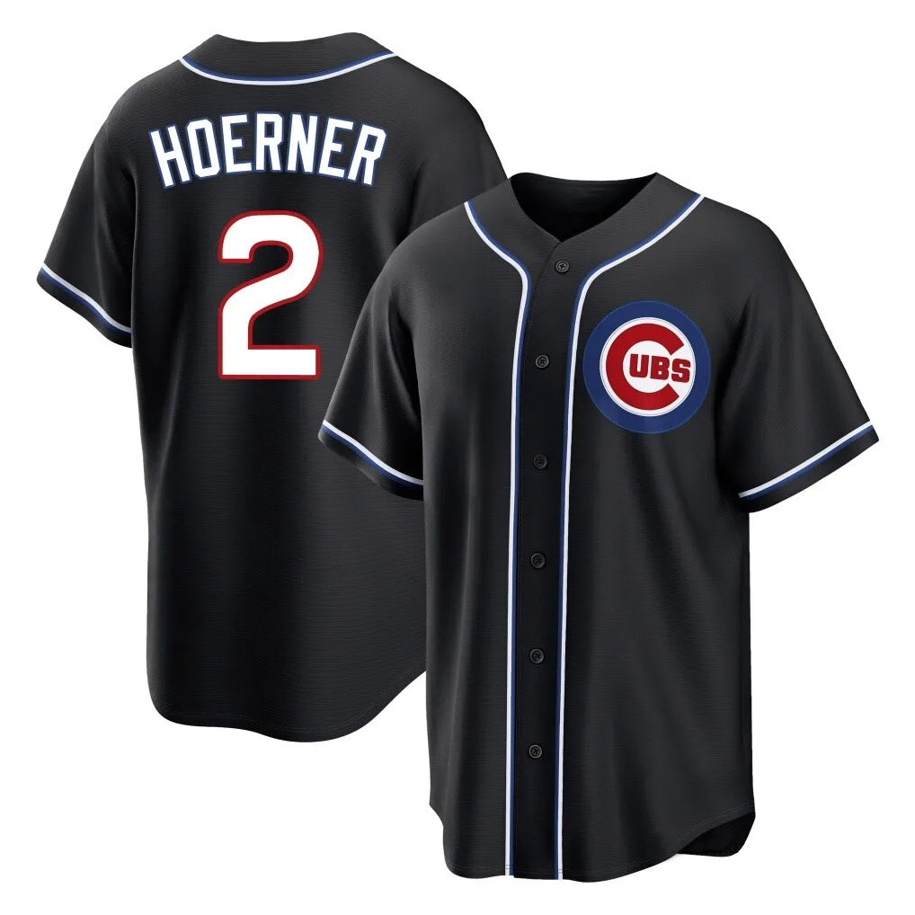 Crovyle C.Cubs #2 Nico Hoerner Player Black Fashion Out Game Stitched Jerseys