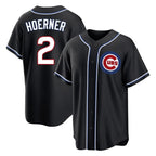 Crovyle C.Cubs #2 Nico Hoerner Player Black Fashion Out Game Stitched Jerseys