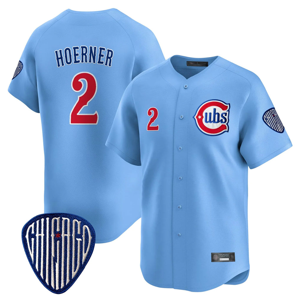 Crovyle C.Cubs #2 Nico Hoerner Player Blue Vapor Premier Limited Home Stitched Jerseys