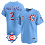 Crovyle C.Cubs #2 Nico Hoerner Player Light Blue 150th Anniversary Limited Home Stitched Jerseys