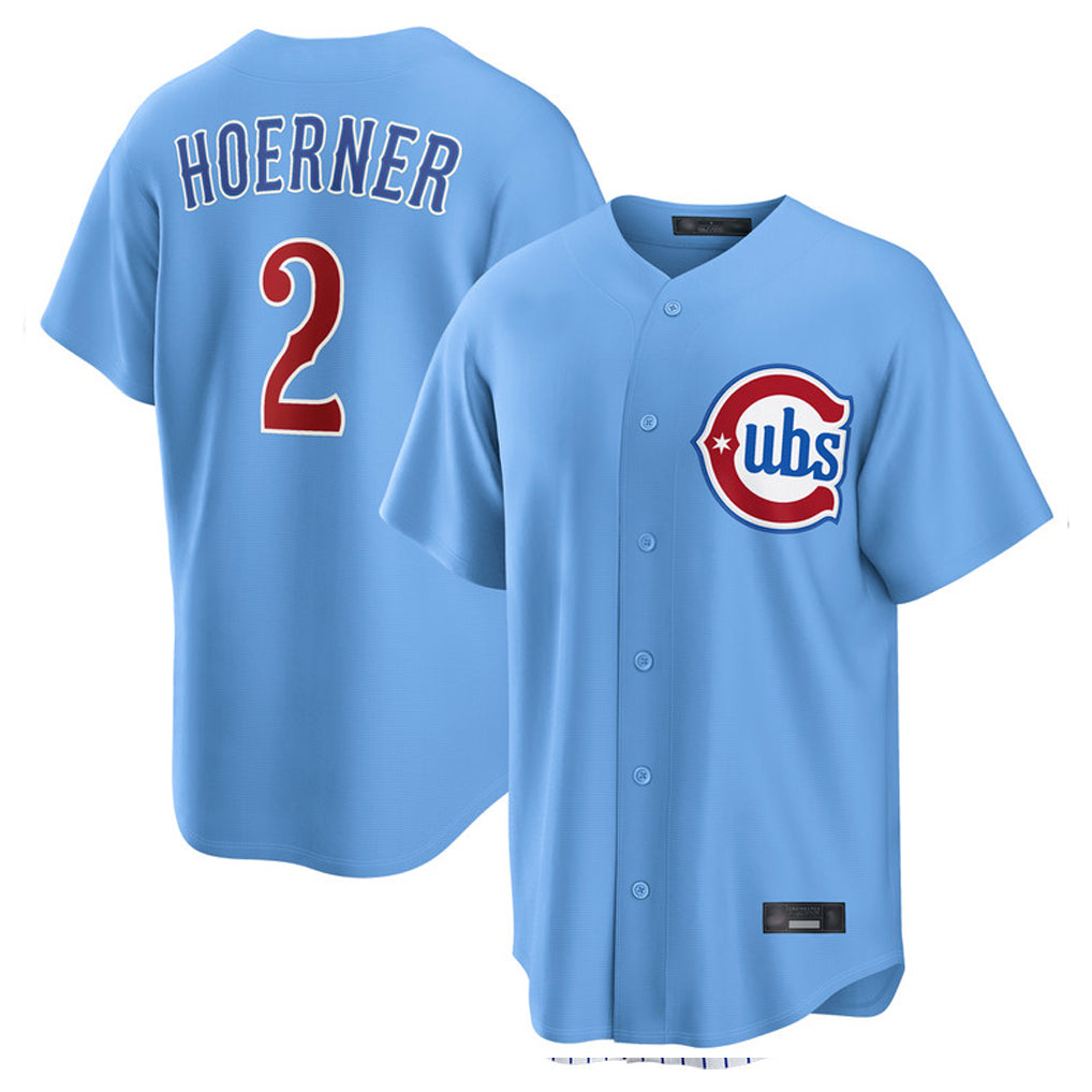 Crovyle C.Cubs #2 Nico Hoerner Player Light Blue Home Game Stitched Jerseys