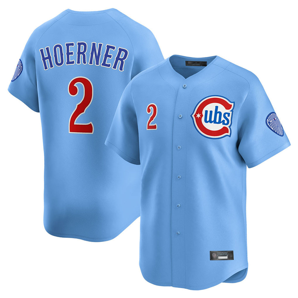 Crovyle C.Cubs #2 Nico Hoerner Player Light Blue Limited Home Stitched Jerseys