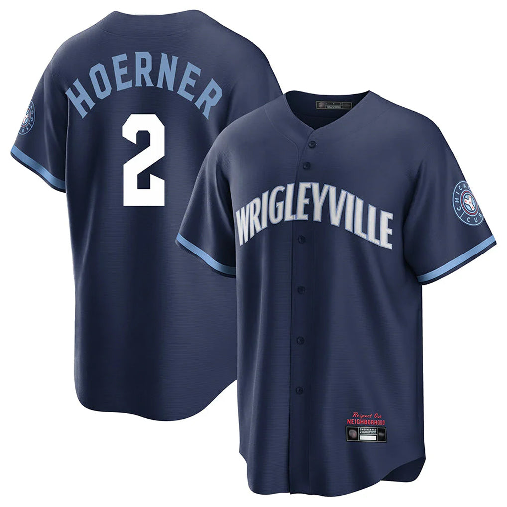 Crovyle C.Cubs #2 Nico Hoerner Player Navy City Connect Home Game Stitched Jerseys