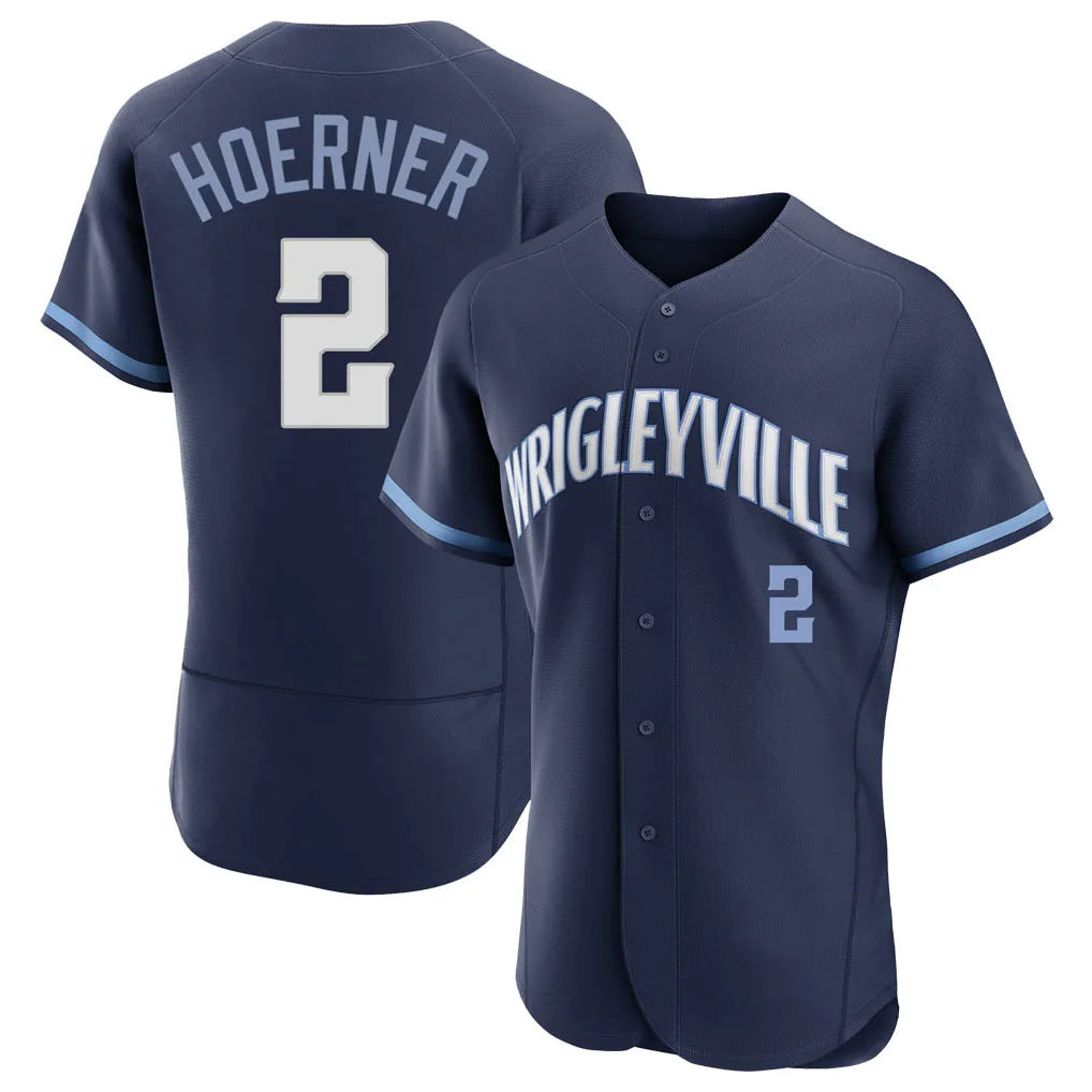 Crovyle C.Cubs #2 Nico Hoerner Player Navy City Connect Limited Elite Home Stitched Jerseys