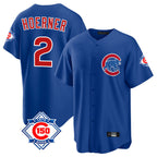 Crovyle C.Cubs #2 Nico Hoerner Player Royal 150th Anniversary Home Game Stitched Jerseys