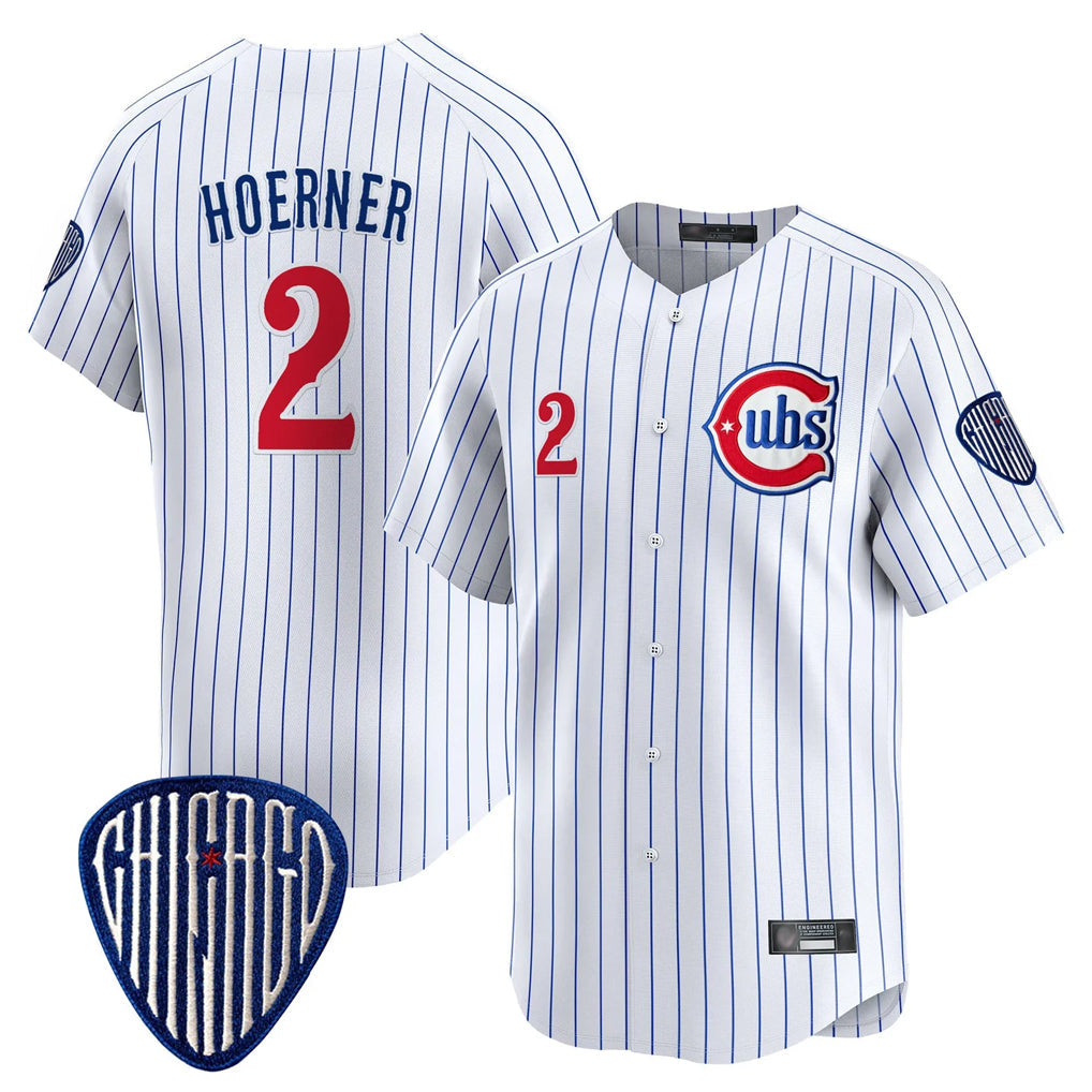 Crovyle C.Cubs #2 Nico Hoerner Player White Pinstripe Vapor Premier Limited Home Stitched Jerseys