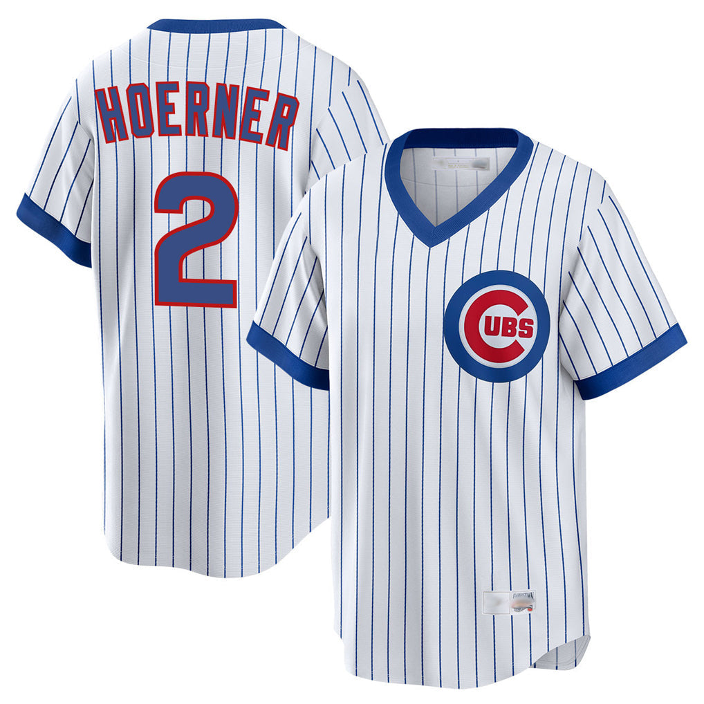 Crovyle C.Cubs #2 Nico Hoerner Player White T-shirt Cooperstown Collection Limited Stitched Jerseys