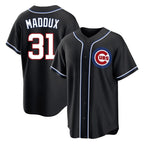 Crovyle C.Cubs #31 Greg Maddux Player Black Fashion Out Game Stitched Jerseys