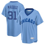 Crovyle C.Cubs #31 Greg Maddux Player Blue T-shirt Cooperstown Collection Limited Stitched Jerseys