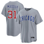 Crovyle C.Cubs #31 Greg Maddux Player Gray Home Game Stitched Jerseys